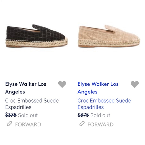 ELYSE WALKER Croc Embossed Suede Espadrilles 38 - Picture 8 of 8